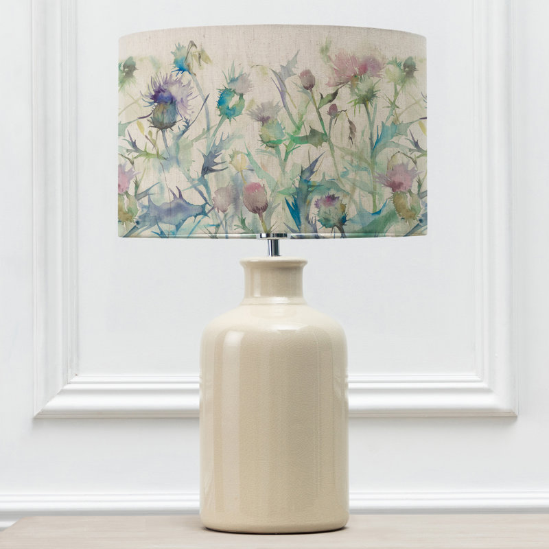 Elspeth Table Lamp & Cirsium Eva Damson Shade, Cream