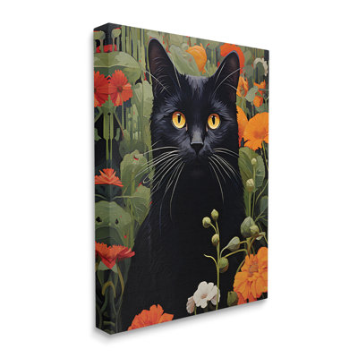 «Black Cat Garden Flowers» par Gary Shergill Designs