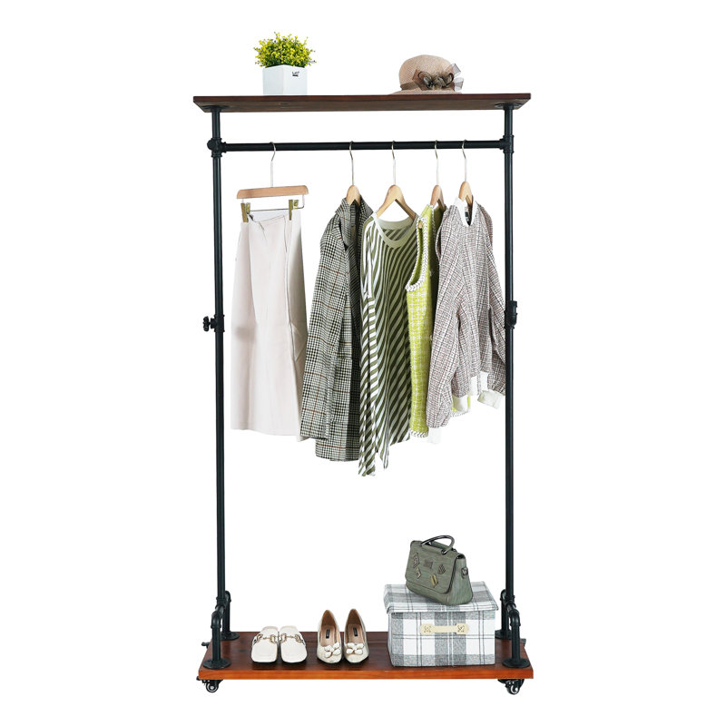 Haddou 39.4'' Rolling Industrial Pipe Clothing Rack