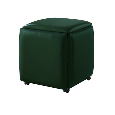 Loft Lyfe Keagan Leather Pu 5 Piece Nesting Ottoman/Stool Set