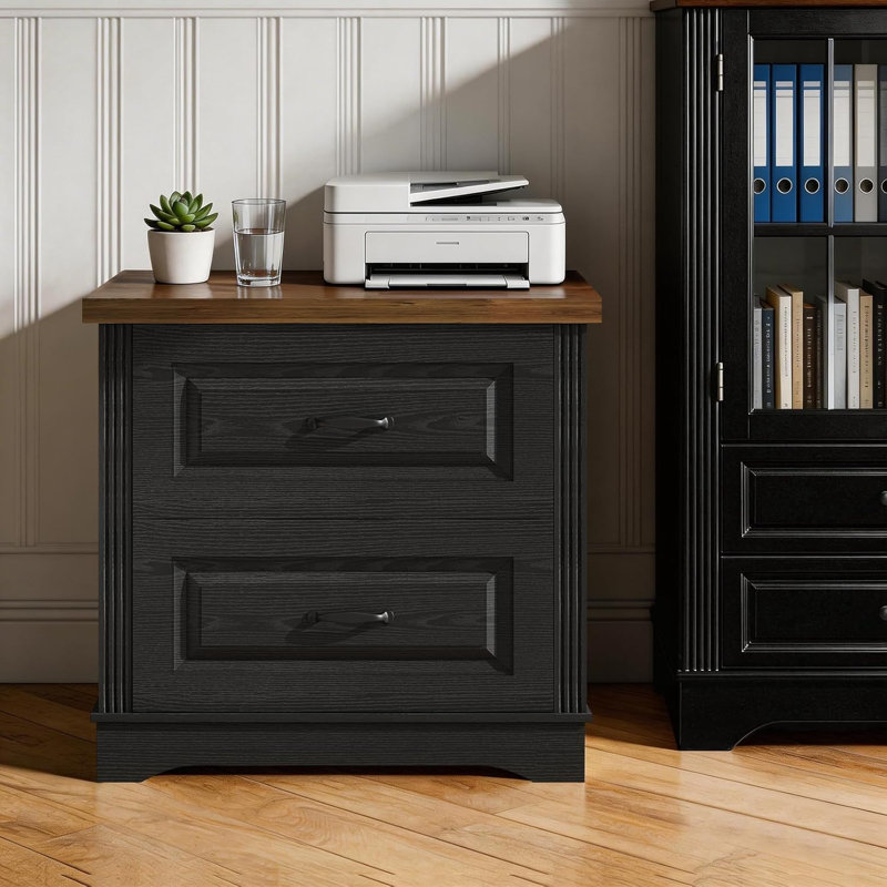 Farmhouse Nightstand, Large End Table with 2 Drawers, Side Table Chest of Drawers Cabinet, Night Stand for Bedroom, Living Room