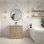 Meuble-lavabo simple avec plateau en pierre reconstituée Redondo
