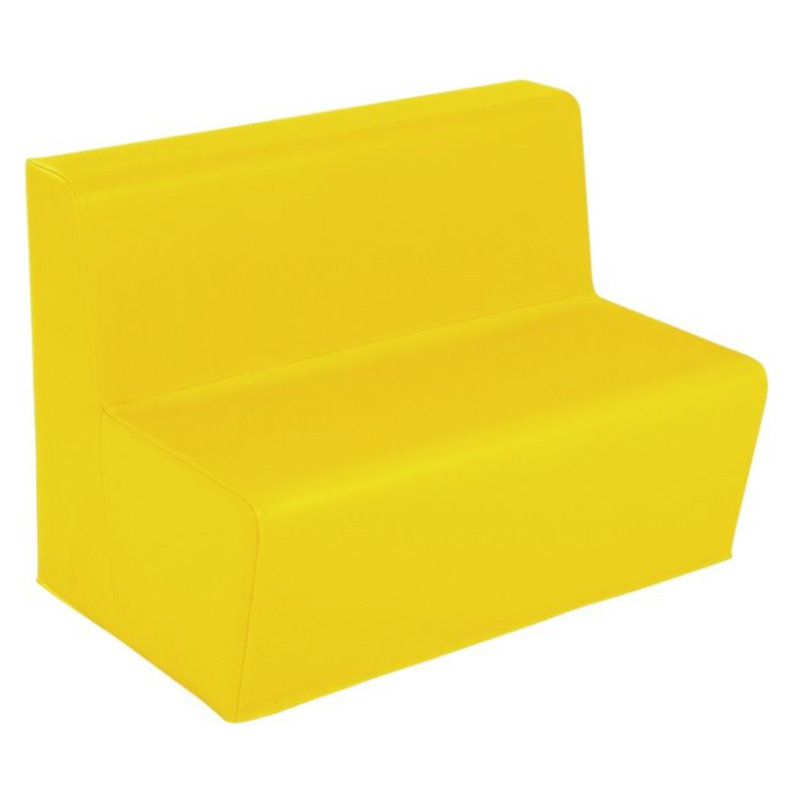 Banc 2 places - Hauteur du siège: 12 po, Jaune, H 23,5 po x l 39,25 po x P 23,5 po