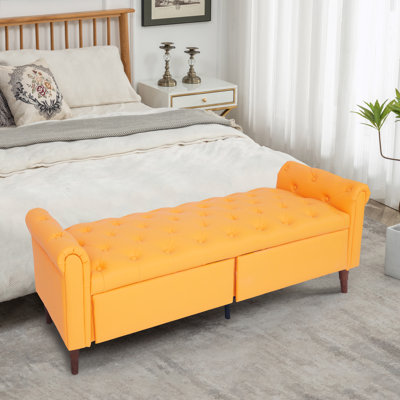 Banc de rangement en velours Laneise
