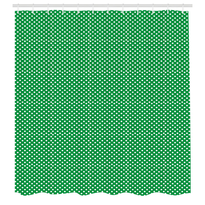 Ensemble de rideau de douche + crochets, H 84 po x l 69 po, Vert et blanc 2