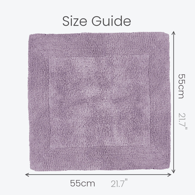 Nagelly Reversible Square Bath Mat, Heather