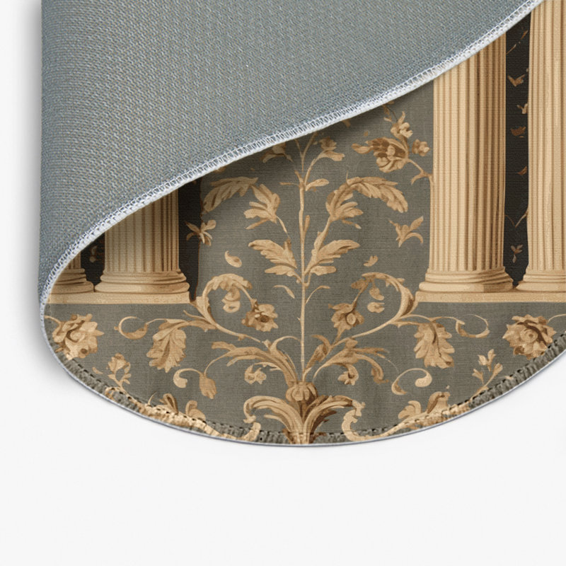 Tapis d'intérieur et d'extérieur brun français, Rond 5 pi