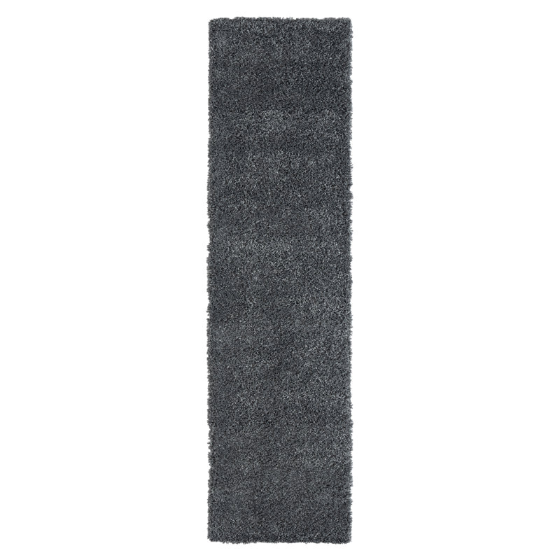 Shaggy Lush dark grey Rug, Runner 80 x 300cm
