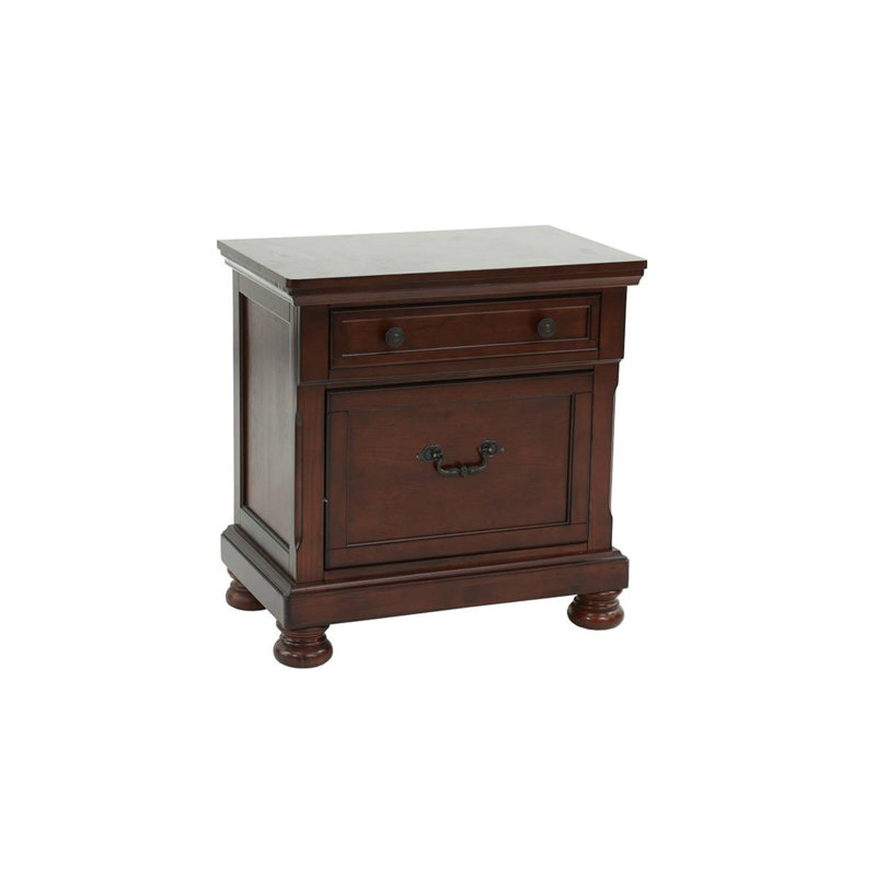 Antique Cherry Wood Nightstand, 30"H x 29"W x 18"D