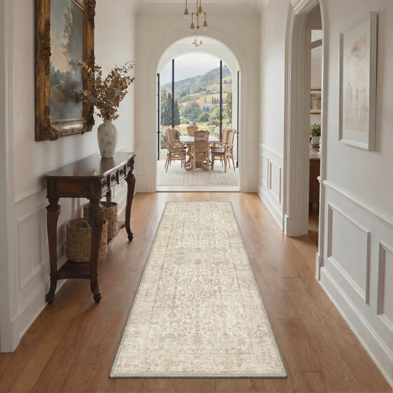 Tapis d'intérieur lavable à la machine Verdine, Runner 2'5" x 8'