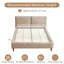 Lit plateforme tapissier beige avec tête de lit matelassée Willma-1123530994