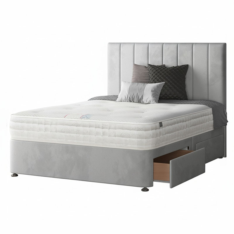 Hedley Divan Bed Base, Silver, 2 Right Drawers, Single (3')
