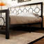 Lit plateforme vintage en métal Avren avec tête et pied de lit, design géométrique, sommier non requis-1063910016-1063910079