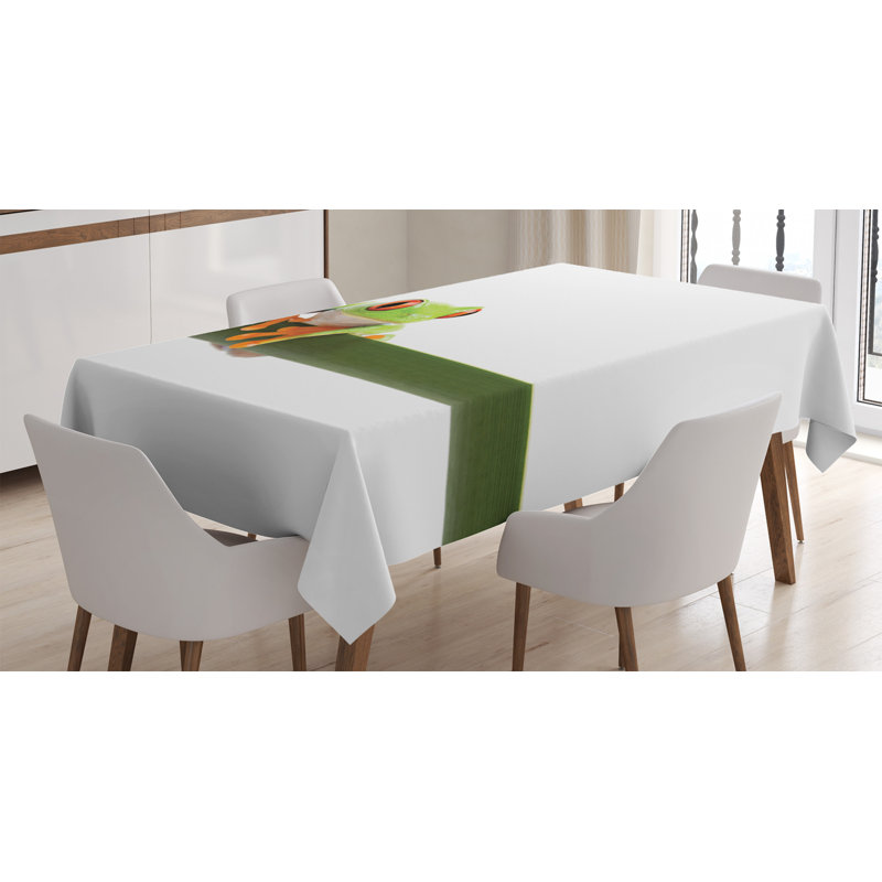 Nappe de grenouille avec rouge pour les perchoirs sur une longue nappe mince tropic rainforest animal sauvage, 90 po x 60 po
