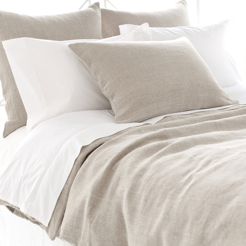 Stone Washed Linen Duvet Cover, King Duvet Cover, Tan