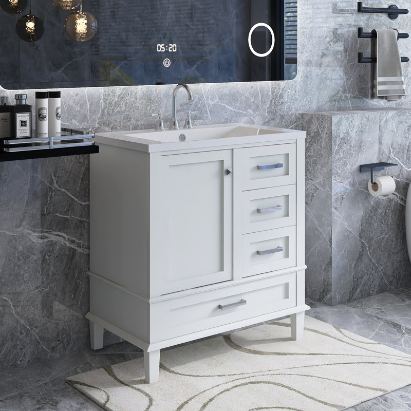 Ensemble de meuble-lavabo simple 30 po Quantavia, Blanc