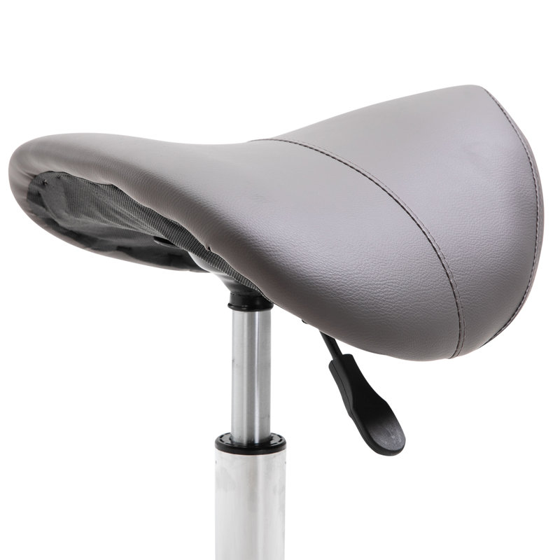 Gallardo Adjustable Height Lab Stool with Wheels, Grey