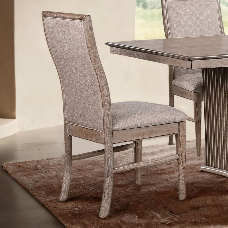 Ensemble de chaises de salle à manger rembourrées avec dossier incurvé en frêne naturel