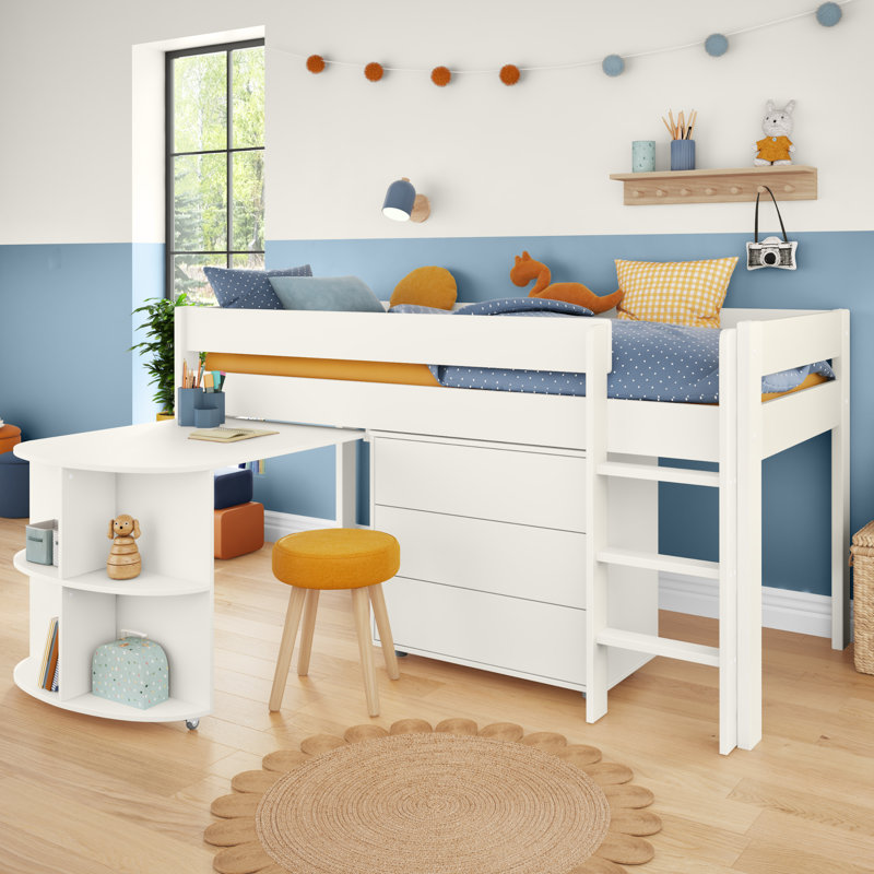 Uno Midsleeper with a Pull Out Desk and 3 Drawer Chest