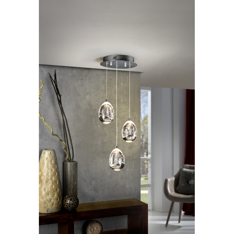 Neher 3 - Light Chrome LED Cluster Pendant
