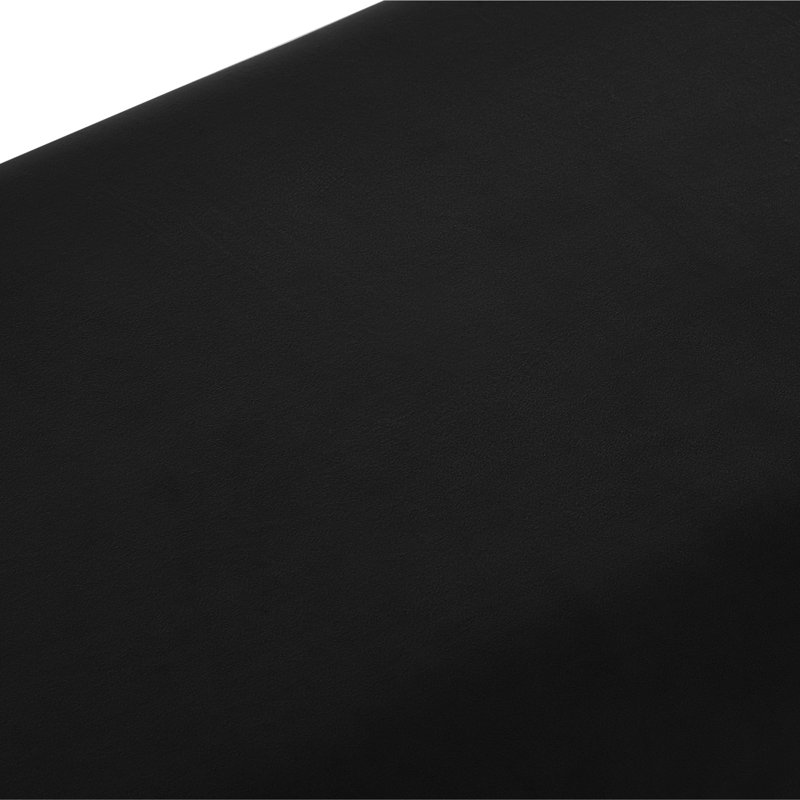 Khole Velvet Upholstered Bench, Black/Chrome
