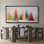 «Christmas Holiday Celebration Colorful Snowy Pine Forest», très grande image, impression sur toile encadrée-120284207-120284208