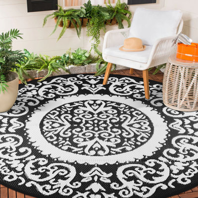 Tapis d'extérieur rond rond en plastique pour paille 5 pi