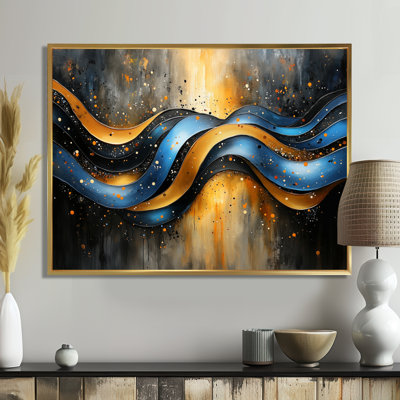 Bradninch Golden Blue Wave - Dérive optique - art mural d'art