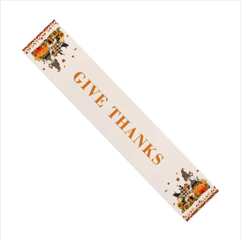 Chemin de table de couleur d'automne 13 x 70 po, serviette de table en coton et lin à l'érable orange rustique, chemins de table d'Halloween