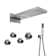 22" Wall-Mount LED Bluetooth Music Thermostatic Rainfall Complete Shower System with Rough in-Valve