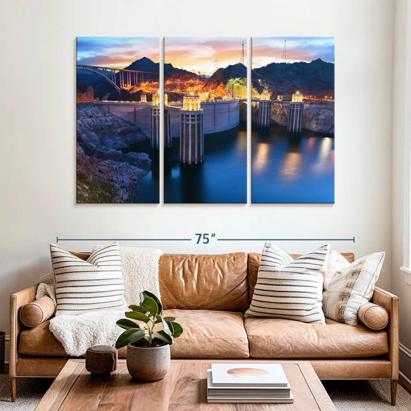 Rorry Hoover Dam At Night, 42" H x 65" W