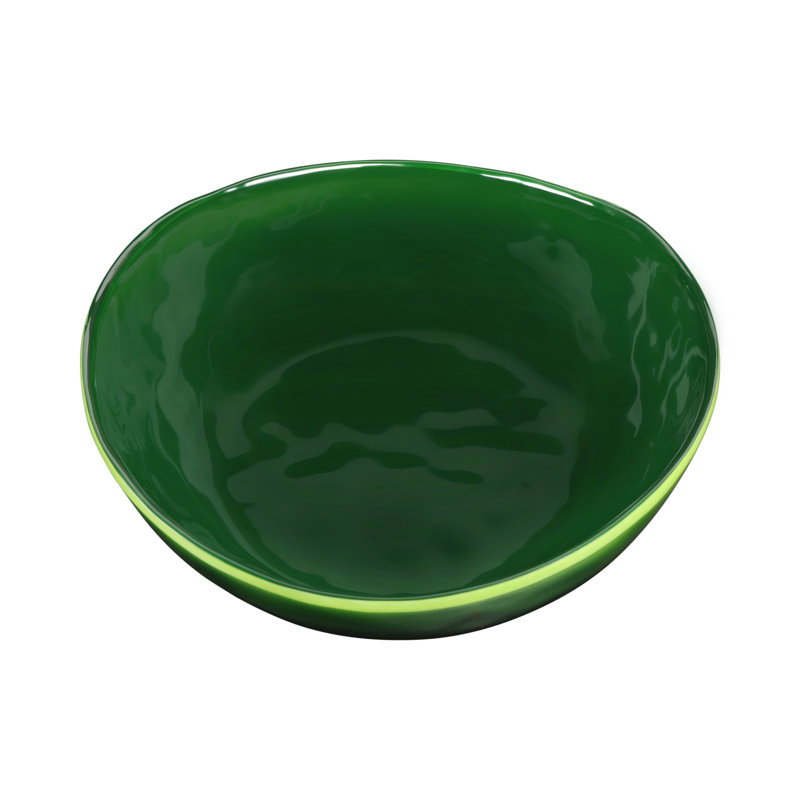 Maya 8.25" Melamine Irregular Round Bowl, Green