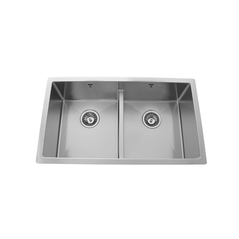 Évier de cuisine encastré à double cuve encastrable en acier inoxydable 32 po x 18 po ONEX®