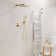 Calder Thermostatic 2 Functions Wall Mounted Shower System in Brushed Gold