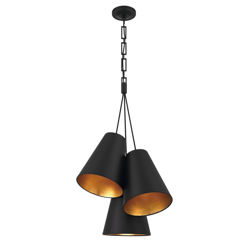 Brian Patrick Flynn Tavier 3 Light Pendant, Matte Black