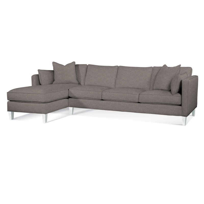 Lenox Chaise Sectional, Blue Buffalo Check; 0120-61, Left Hand Facing, Frost White