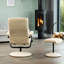 Oundle Swivel Based Based Recliner and Footstool - Cream-909383678
