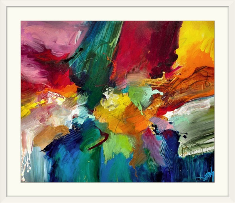 «To Life» par Jonas Gerard - impression d'art graphique, H 32 po x l 38 po x P 1 po, Impression encadrée, Blanc