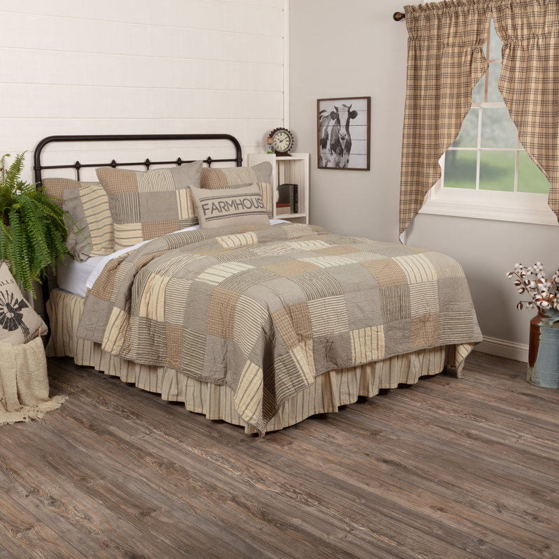 Sawyer Mill Charcoal Grey Cotton Patchwork Twin Quilt
