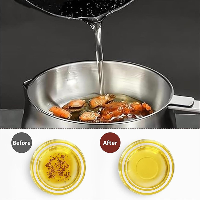 68oz Stainless Steel Oil Filter Pot with Frying Basket