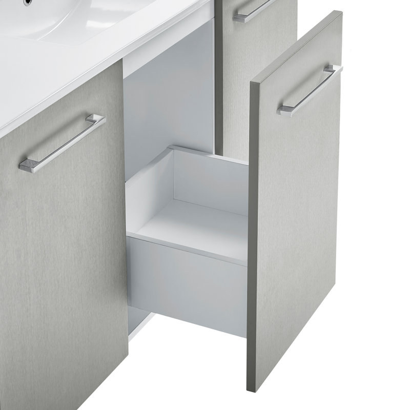 Annecy 48 Single, Two Doors, One Drawer, Bathroom Vanity, Gray, Single
