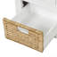 Banc de rangement rustique avec 3 tiroirs et 3 paniers en rotin-126843153