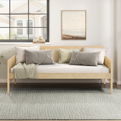 Daybed, Natural Pine Finish Wooden Sofa Bed