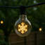 Ampoule à filament décorative en forme de flocon de neige à DEL Festive Living, globe G80, culot moyen E26, 1 W, blanc chaud, verre transparent, guirlande de remplacement pour l'intérieur et l'extérieur - paquet de 1