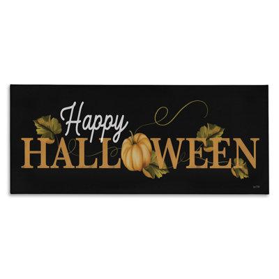 Happy Halloween on Black Canvas Wall Art by House Fenway