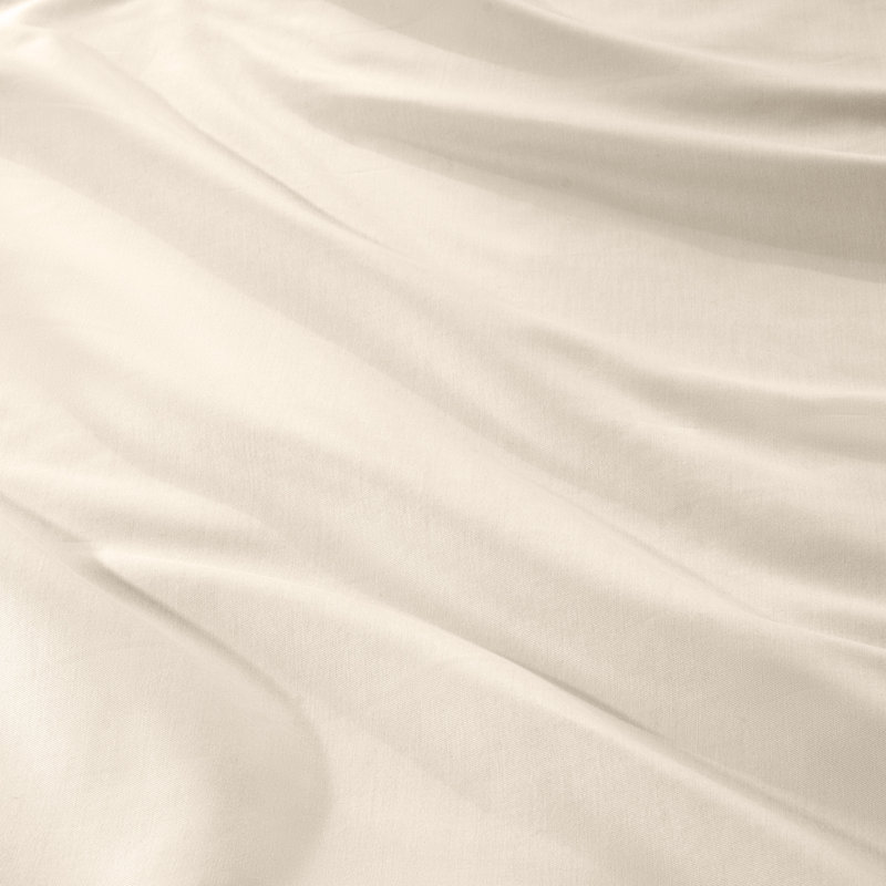 Organic Sateen Machine Woven Fitted Sheet, Full XL Fitted Sheet, French Beige