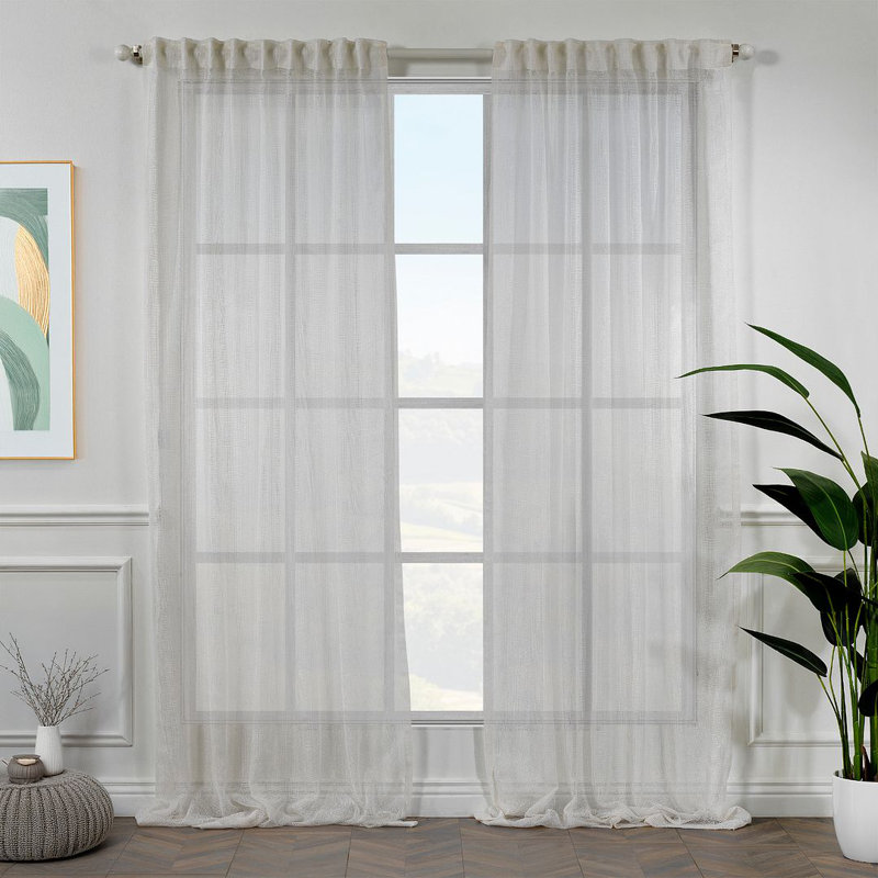 Rideau transparent extra long et extra large Fancy, L 52 po x L 132 po