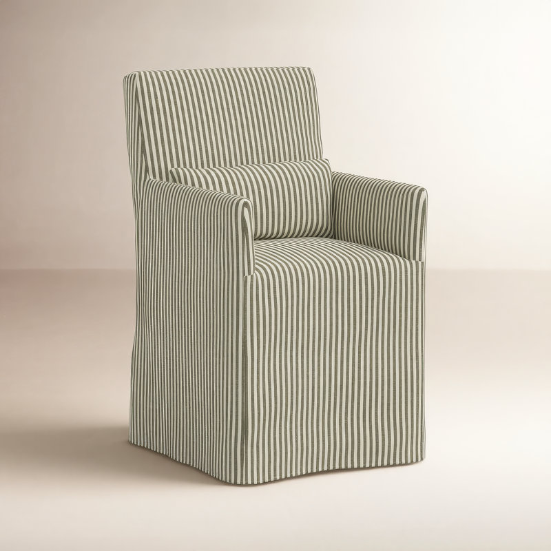 Upholstered Arm Chair, Jane Stripe Laurel