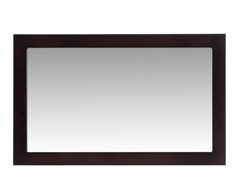 Markes Wood Flat Wall Mirror, Soft White, 30" H x 48" W