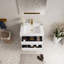 Meuble-lavabo mural 30 po avec lavabo, meuble de rangement flottant avec comptoir en résine de pierre et tiroirs à fermeture en douceur, blanc brillant-746475503-746475502